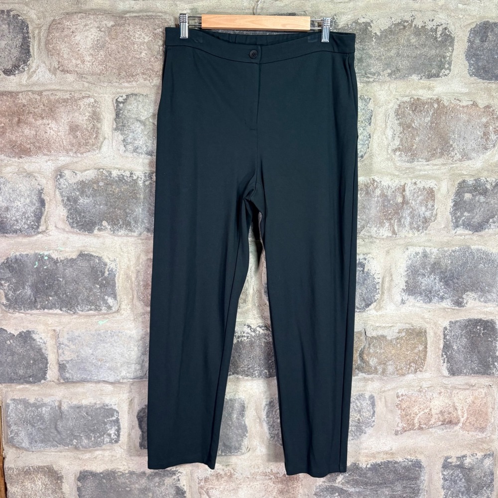 Eileen‎ Fisher Dark Green Tencel Lyocell Stretch Tapered Pants High Rise Size M
